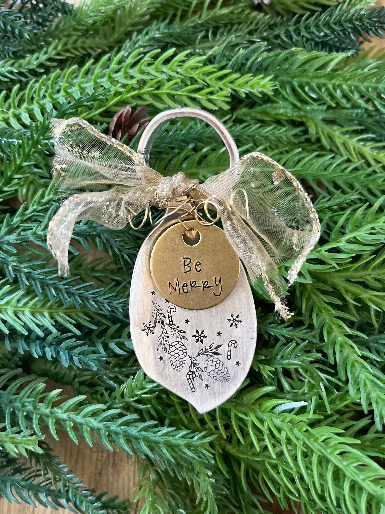 Vintage Be Merry Jam Spoon Ornament