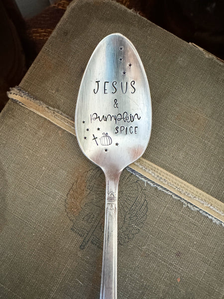 Jesus & Pumpkin Spice Vintage Spoon