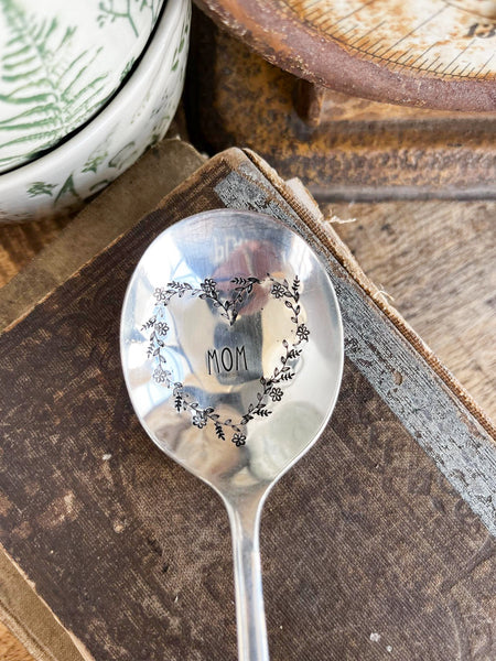 Mom Floral Heart Vintage Spoon