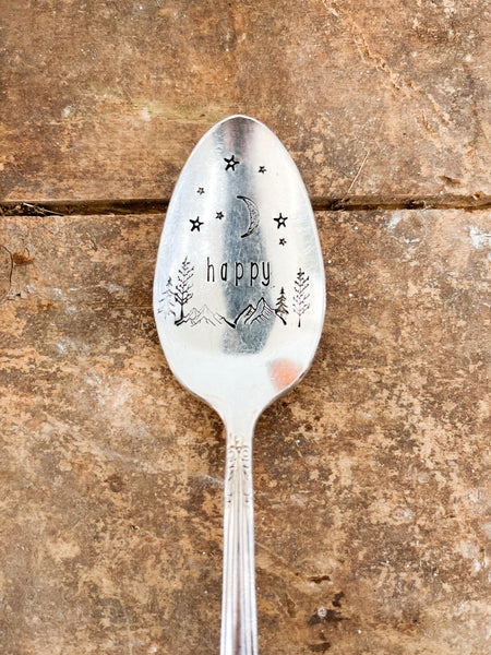 Happy Mountain Theme Vintage spoon