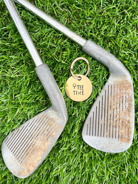Punny Golf Brass Key Rings