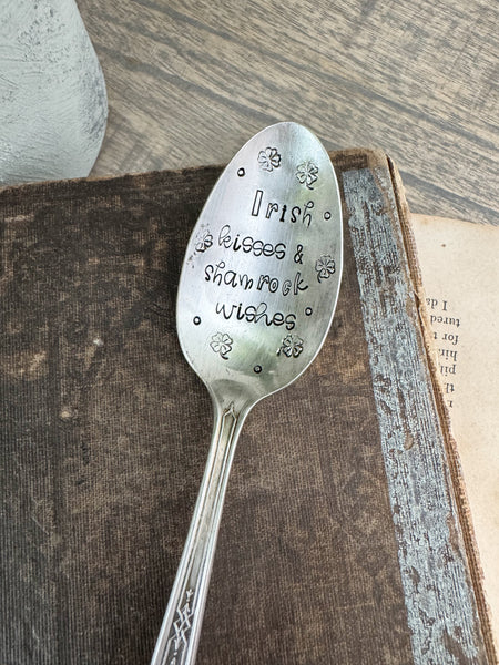 Irish Kisses And Shamrock Wishes Vintage Spoon