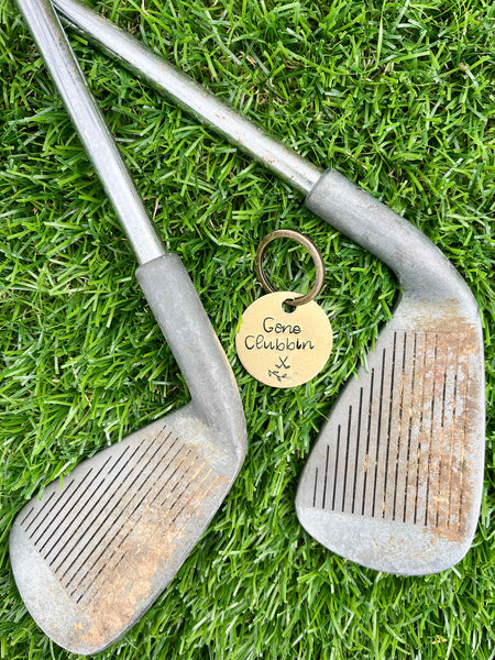 Punny Golf Brass Key Rings