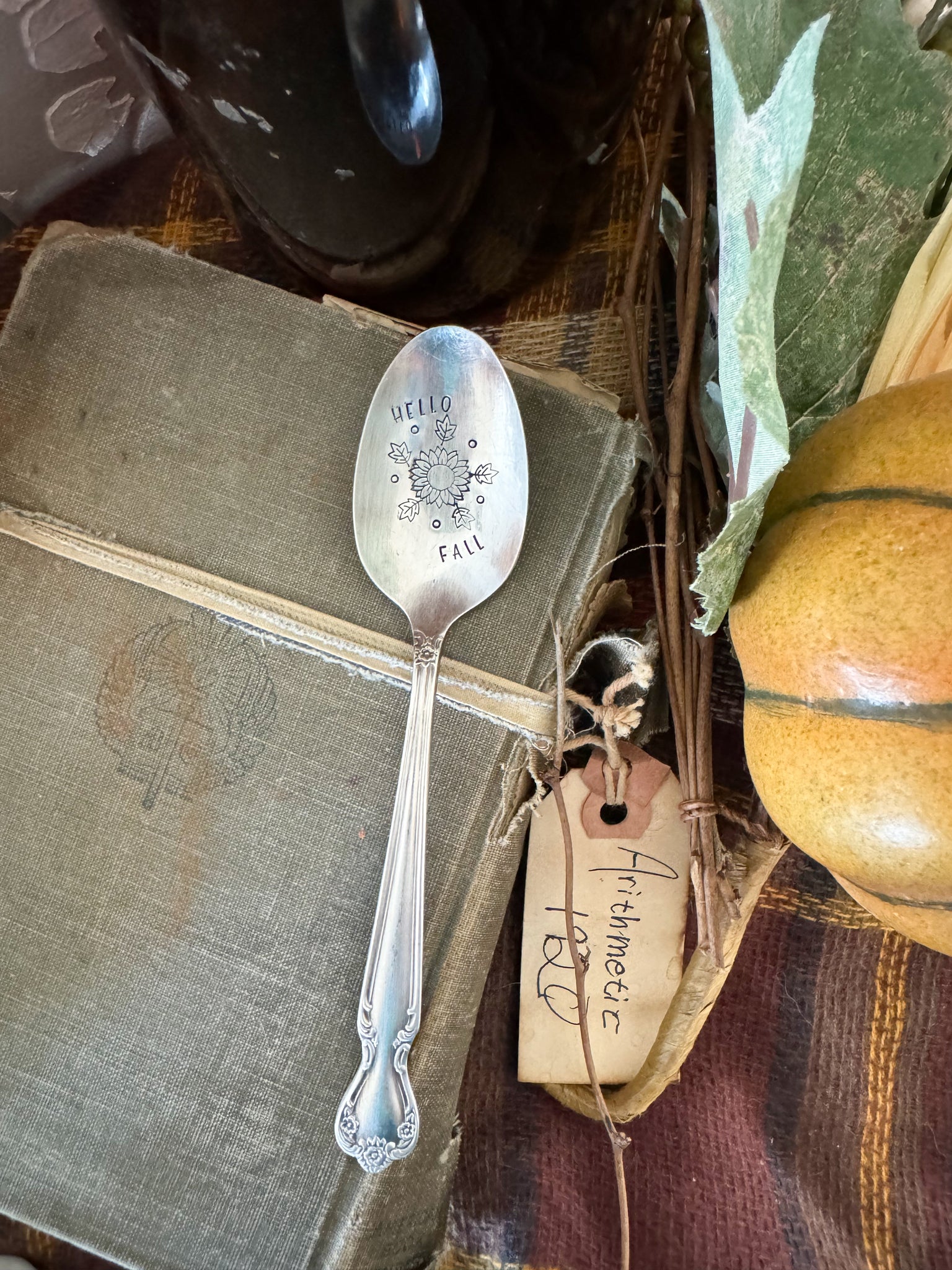 Hello Fall Vintage Spoon