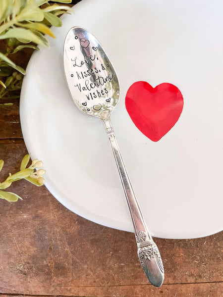 Love, Kisses and Valentines Wishes Vintage Spoon
