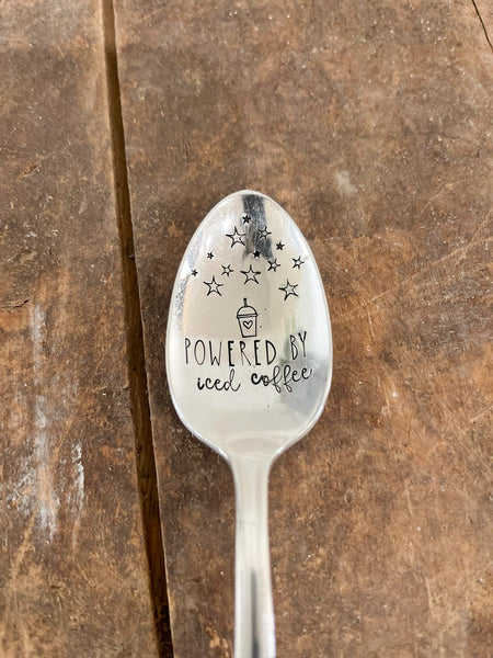 Powered By Iced Coffee Vintage Spoon