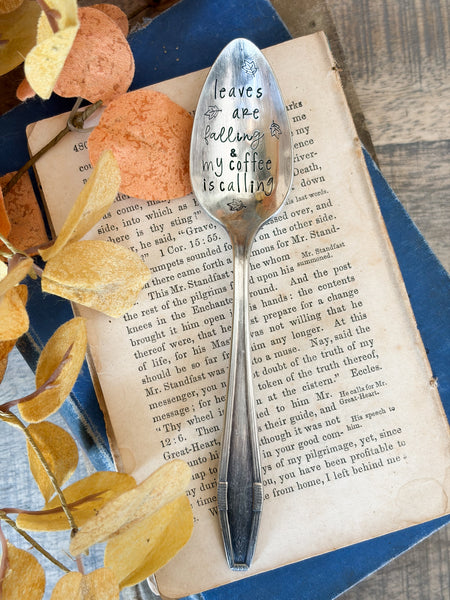 Leaves are falling & My coffee is calling Vintage Spoon