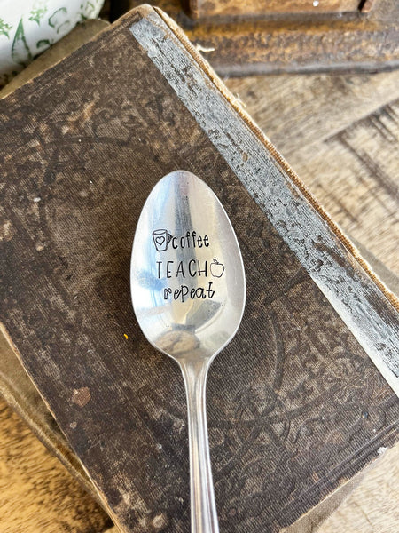Coffee Teach Repeat Vintage Spoon