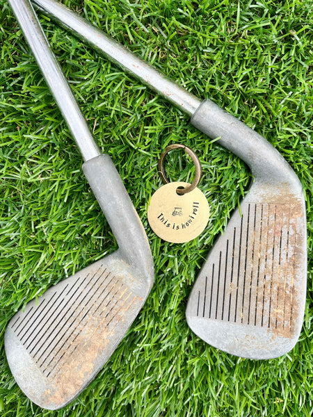 Punny Golf Brass Key Rings