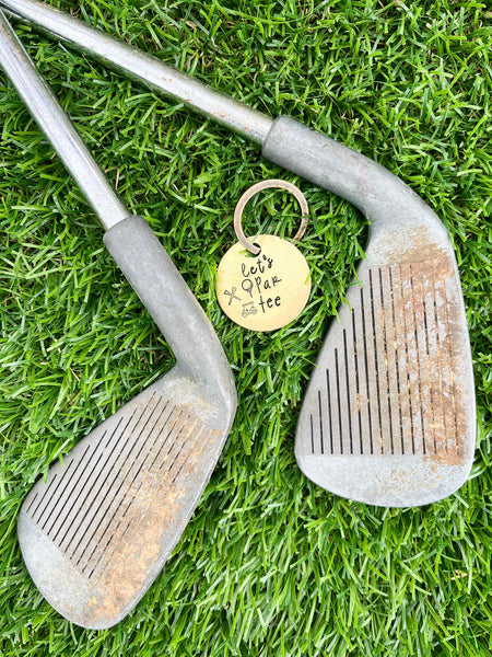 Punny Golf Brass Key Rings