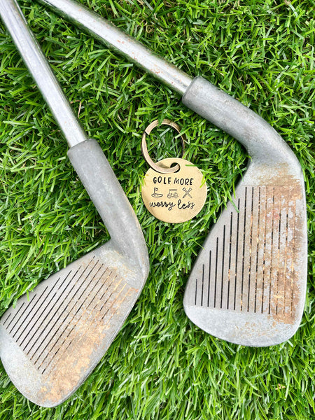 Punny Golf Brass Key Rings