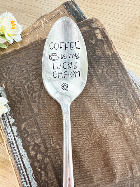 Coffee Is My Lucky Charm Vintage Spoon