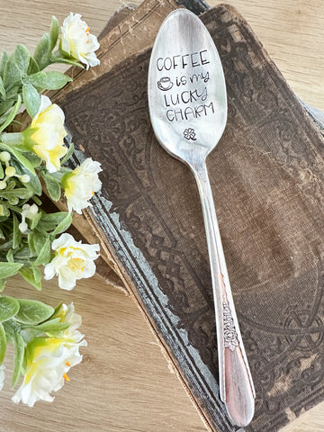 Coffee Is My Lucky Charm Vintage Spoon