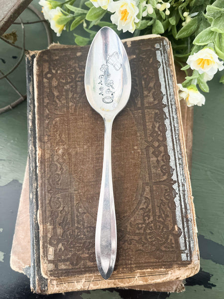 Floral Coffee or Tea Vintage Spoon