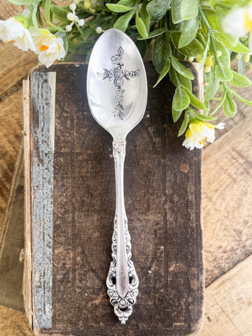 Floral Cross Vintage Spoon