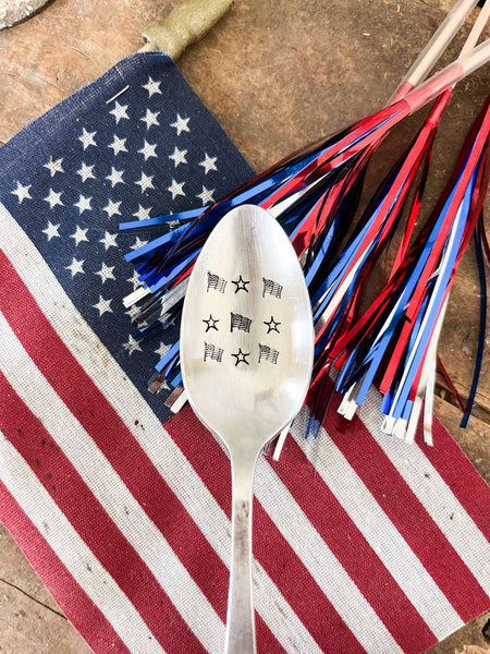 Flags And Stars Vintage Spoon