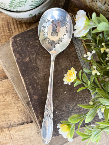 Mom Floral Heart Vintage Spoon