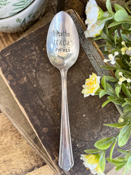 Coffee Teach Repeat Vintage Spoon