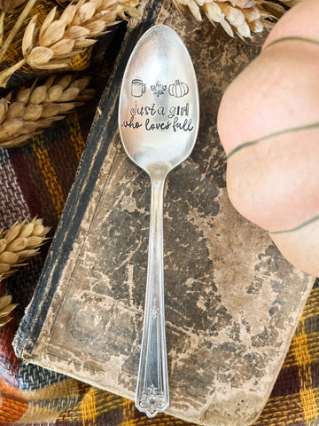 Just a Girl Who Loves Fall Vintage Spoon
