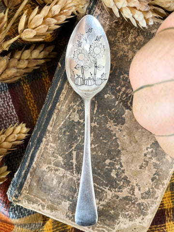 Fall Sunflowers Vintage Spoon