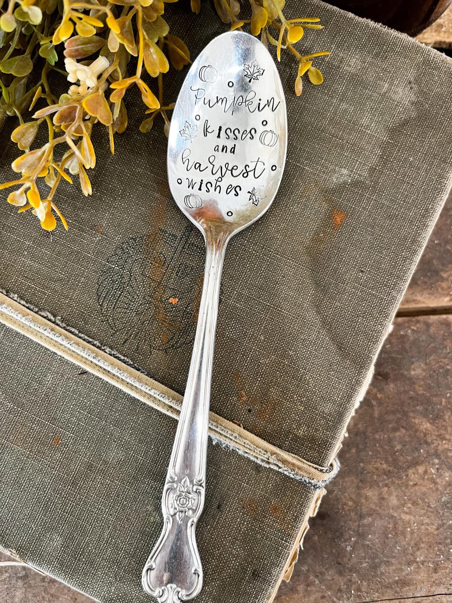 Pumpkin Kisses & Harvest Wishes Vintage Spoon