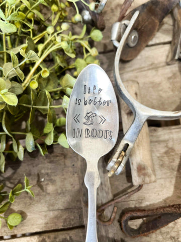 Life Is Better In Boots Vintage Spoon