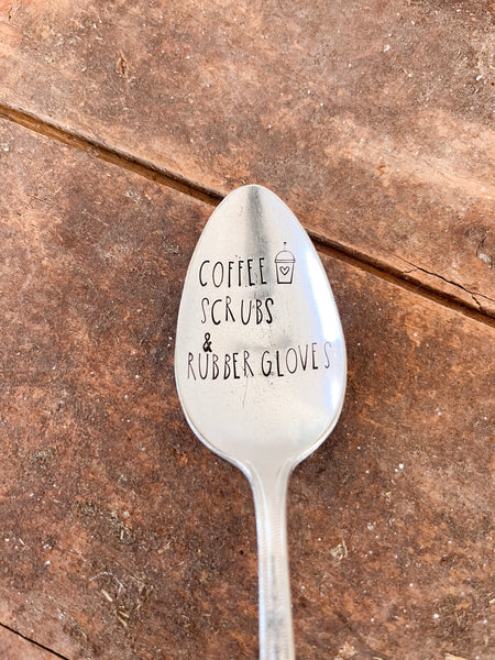 Coffee, Scrubs & Rubber Gloves Vintage Spoon