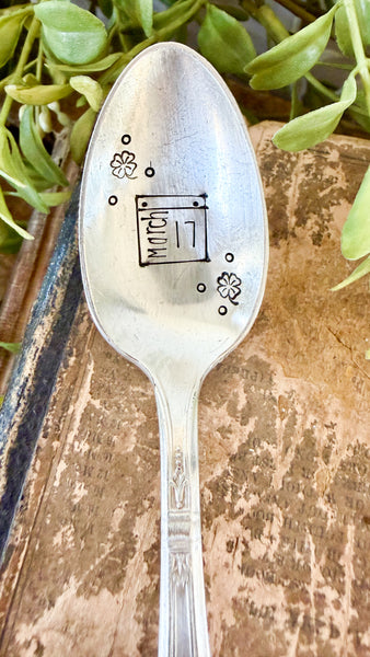 St. Patrick's Day Calendar Vintage Spoon