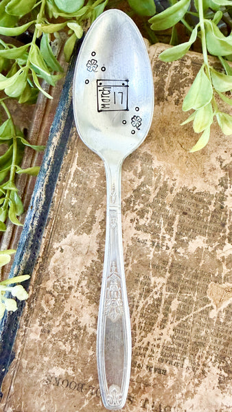 St. Patrick's Day Calendar Vintage Spoon