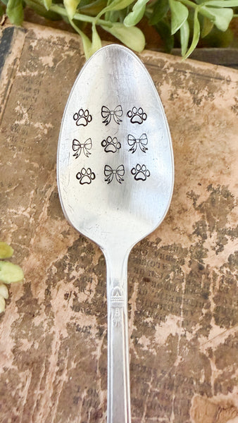 Paw Prints & Bows Vintage Spoon