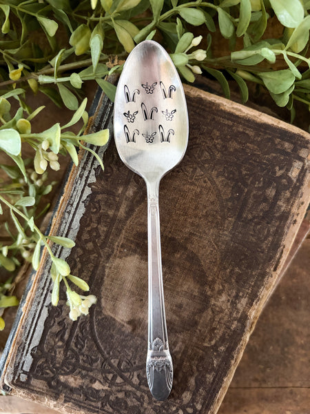 Bunny Ears and Flowers Vintage Spoon
