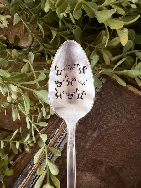 Bunny Ears and Flowers Vintage Spoon