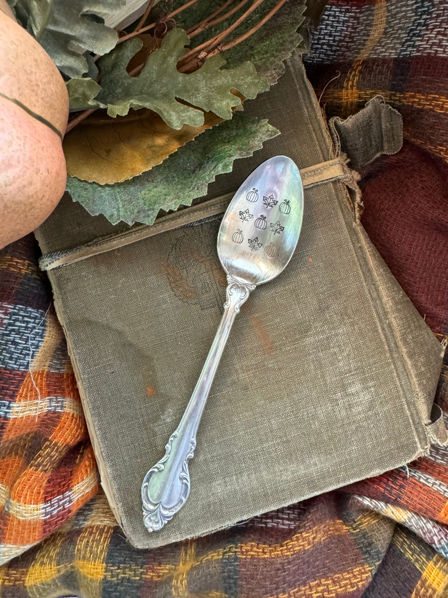 Pumpkins and Leaves Vintage Spoon