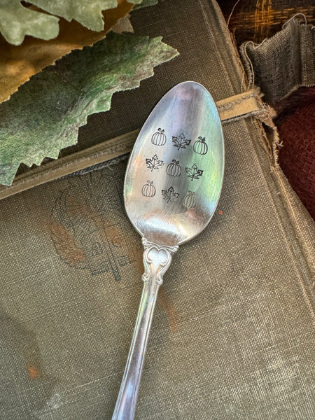 Pumpkins and Leaves Vintage Spoon