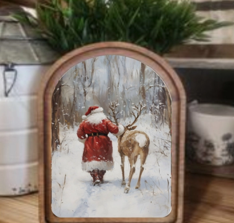 Arch Santa with Reindeer Sign
