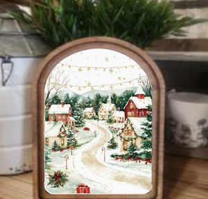 Arch Christmas Village Sign