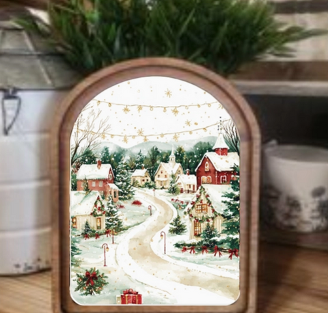 Arch Christmas Village Sign