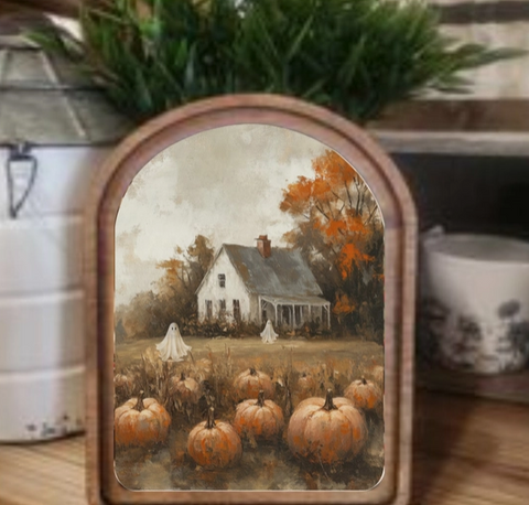 Arch Halloween Pumpkin Farmhouse Sign