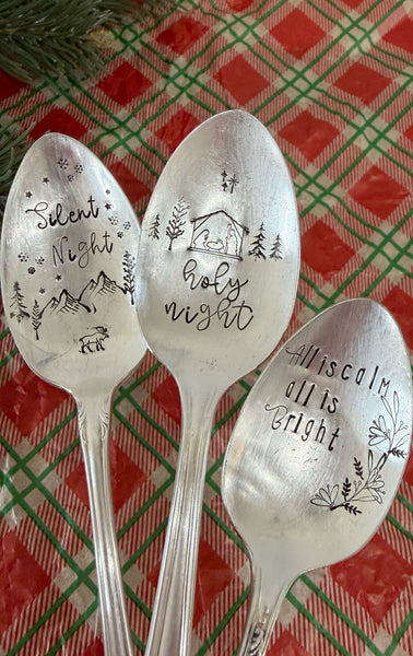 Silent Night Set Vintage Spoon