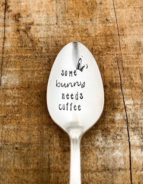 Some Bunny Needs Coffee Vintage Spoon