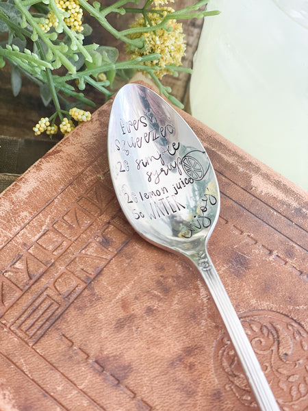 Fresh Squeezed Recipe Vintage Spoon