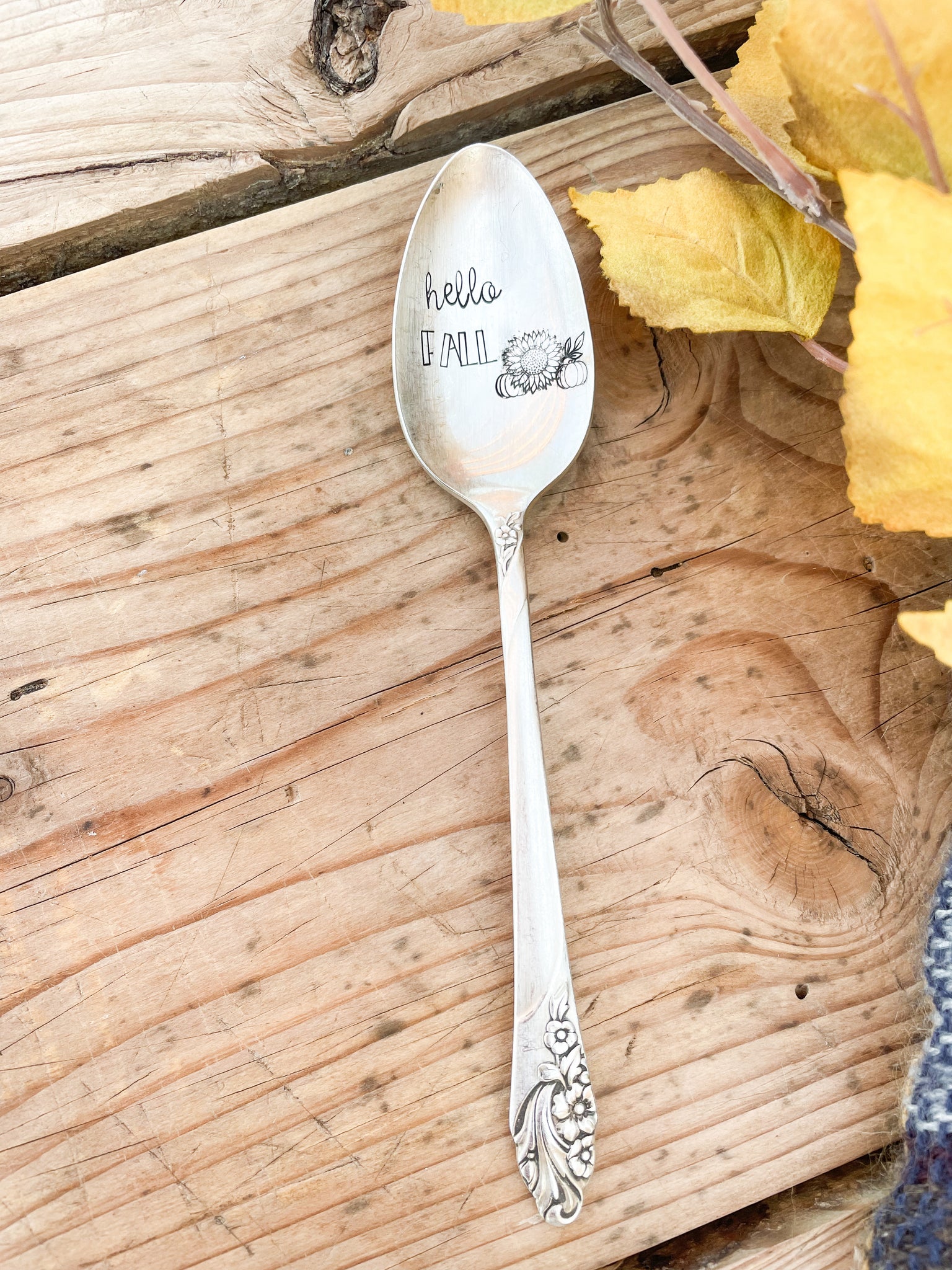 Hello Fall Vintage Spoon