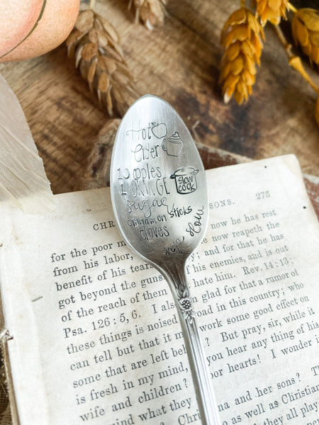 Hot Cider Recipe Vintage Spoon