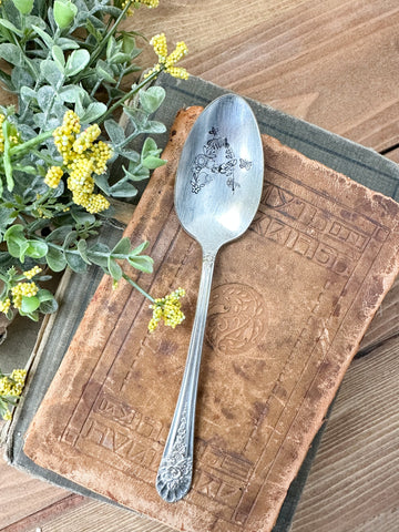 Initial Flower Vintage spoon