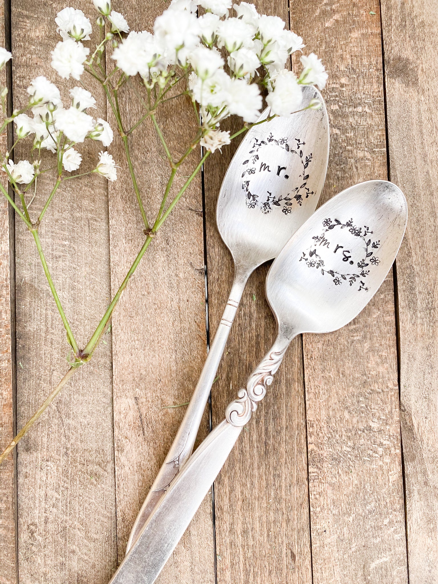 Mr & Mrs Vintage Wedding Spoons
