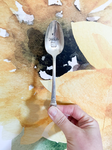 #1 Teacher Vintage Spoon