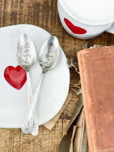 Coffee With Him, Coffee With Her Vintage Spoon Set