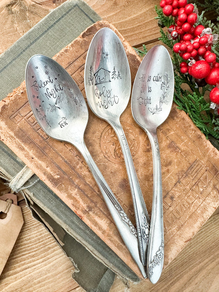 Silent Night Set Vintage Spoon