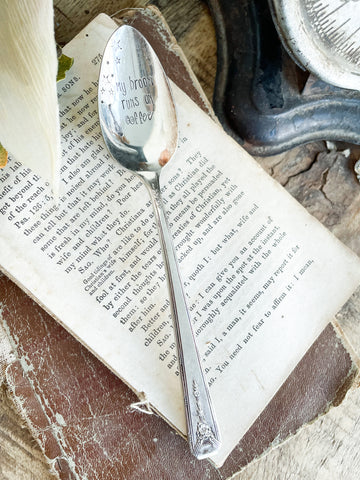My Broom Runs On Coffee Vintage Spoon